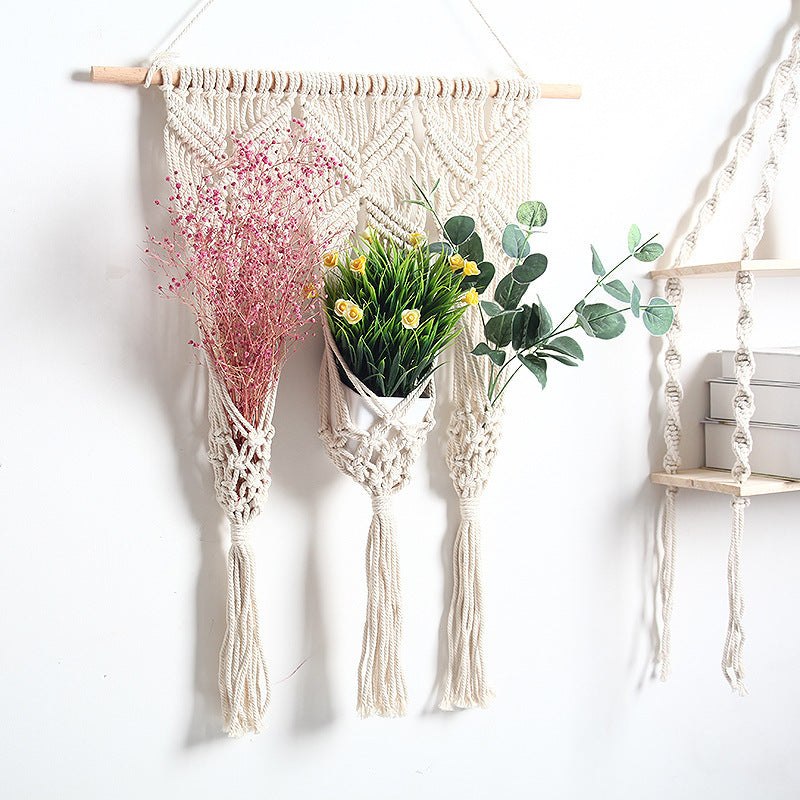 Woven Cotton Flower Pot Rack